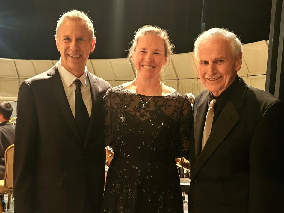 Kate Margrave (Center) with Director Stoney Black (left) and Visiting Director, Ray Cramer (right) at CMEA 2024